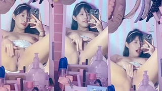 Katarina Colmek Depan Kaca Memek Mulus